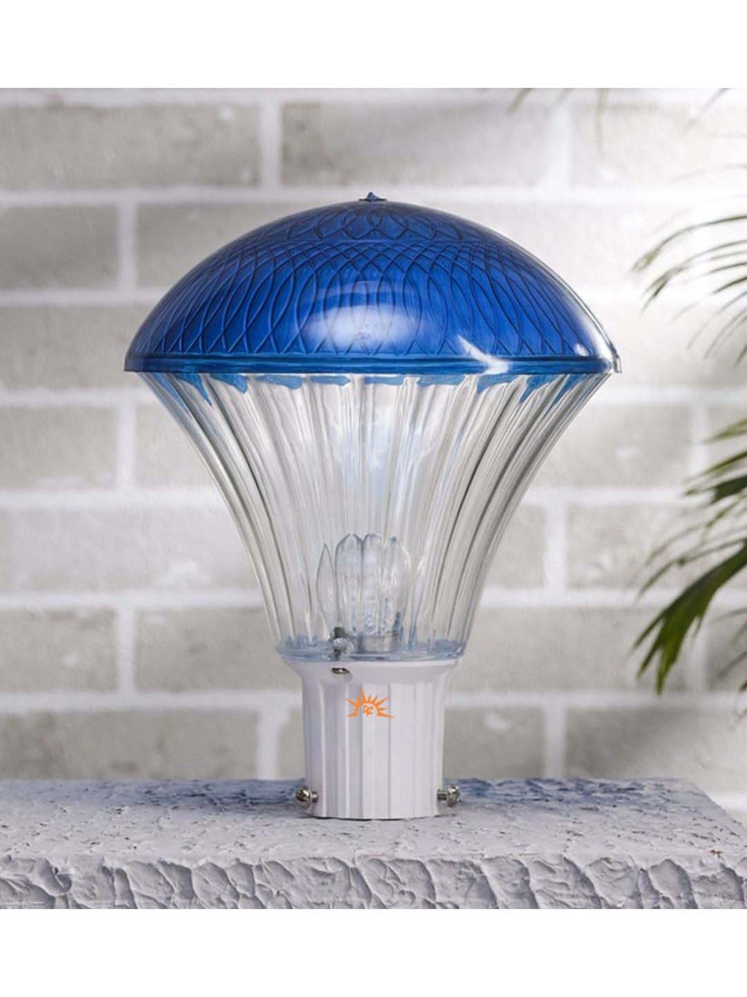 Pure Home and Living Grey Glass Trophy Shaped Table Lamp Stand