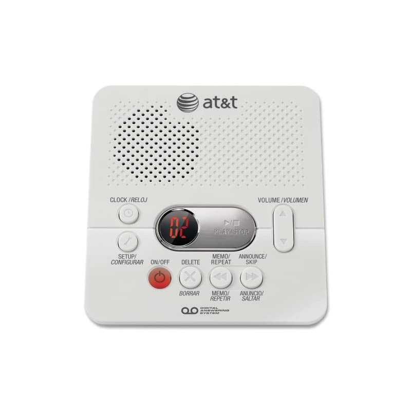 Digital Answering System w60 Min Record Time 1 Hour Digital White
