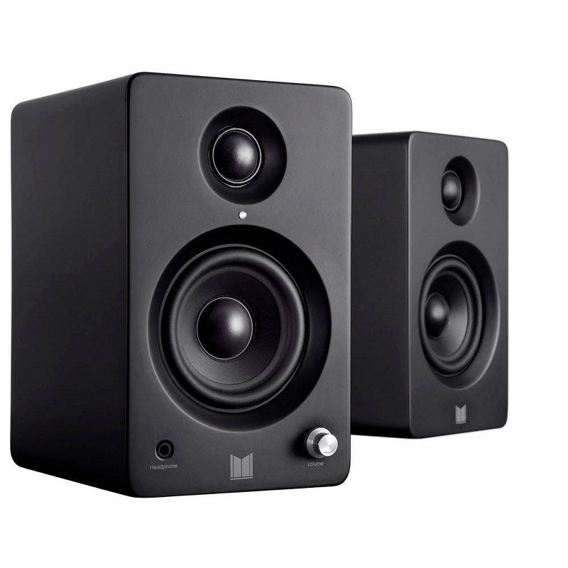 Monolith MM-3 Powered Multimedia Speakers - Black (Pair) With AptX Bluetooth, Fron Headphone Jack, Digital Calss D