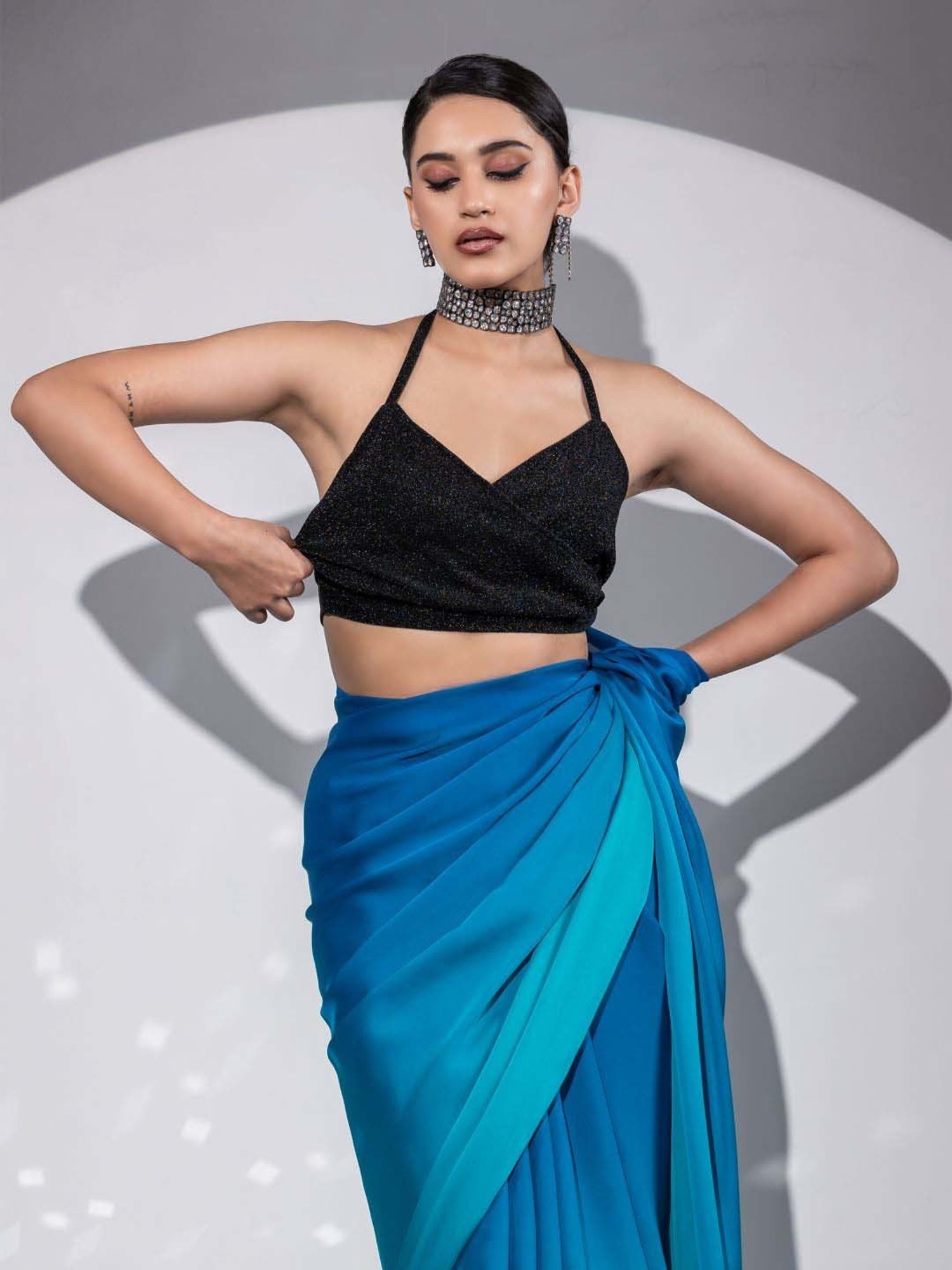 Swtantra Black Plain Readymade Blouse