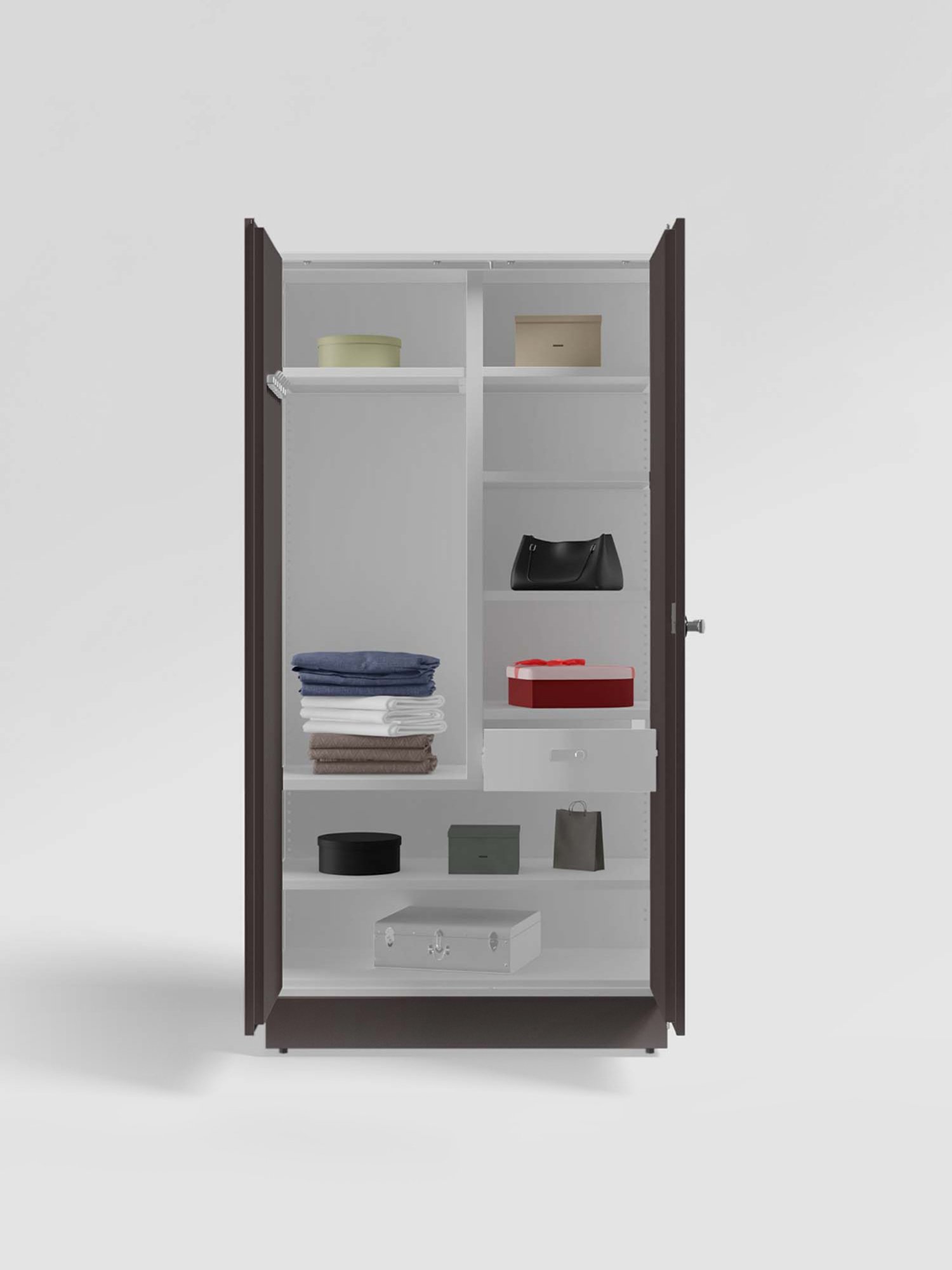 Godrej Interio Auraline Women Basic 2-Door Almirah, Textured Brown (1-Year Warranty, 1 Drawer)