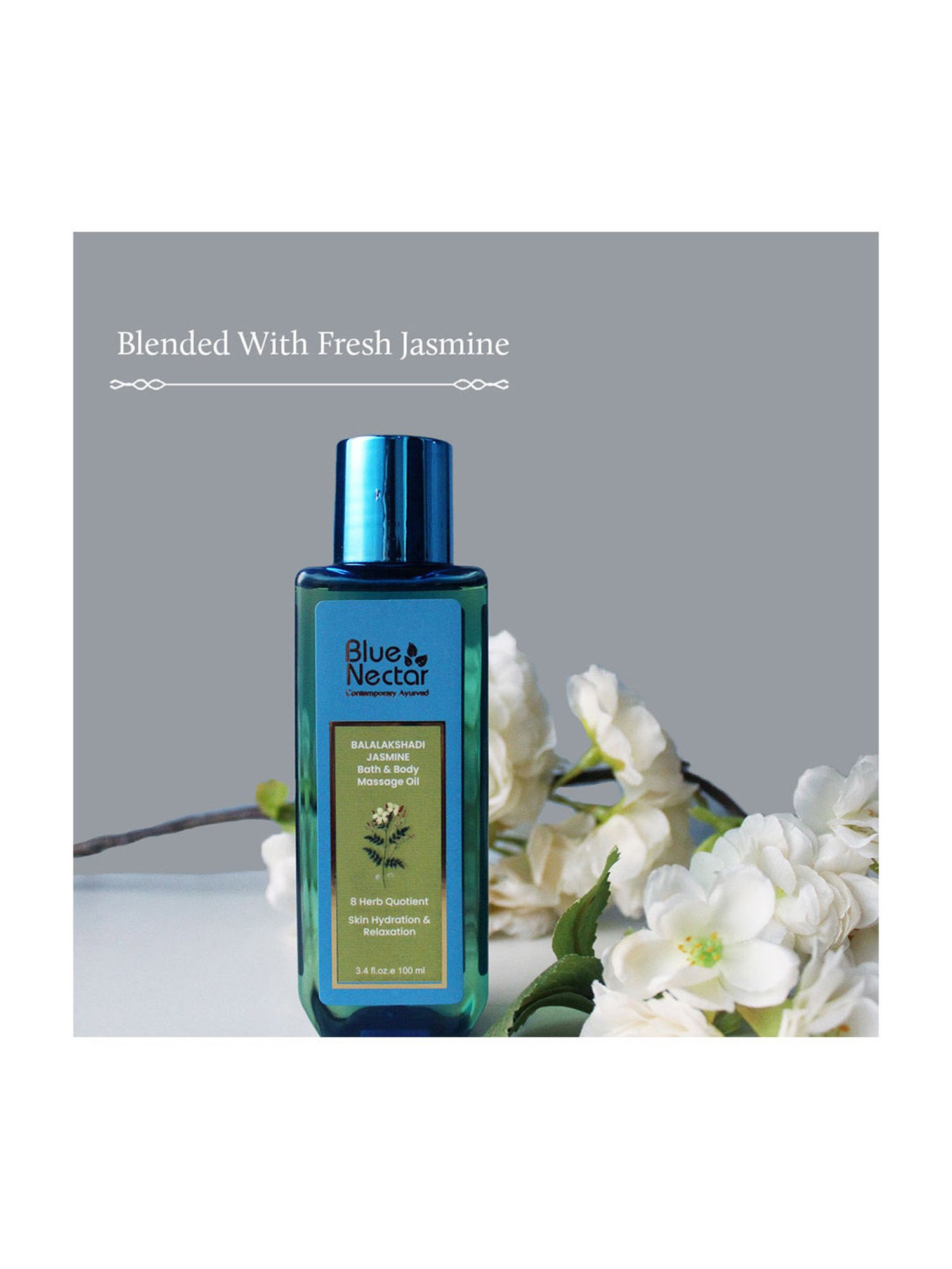Blue Nectar Ayurvedic Jasmine Bath & Body Massage Oil - 200 ml