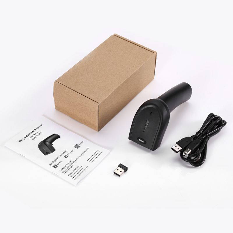 1D 2D QR Wireless Barcode Scanner/ 2-in-1 2.4G Dongle Wireless & USB Wired/ CCD PDF417 Data Matrix Handheld Bar Code Reader /  Windows PC Laptop Desktop