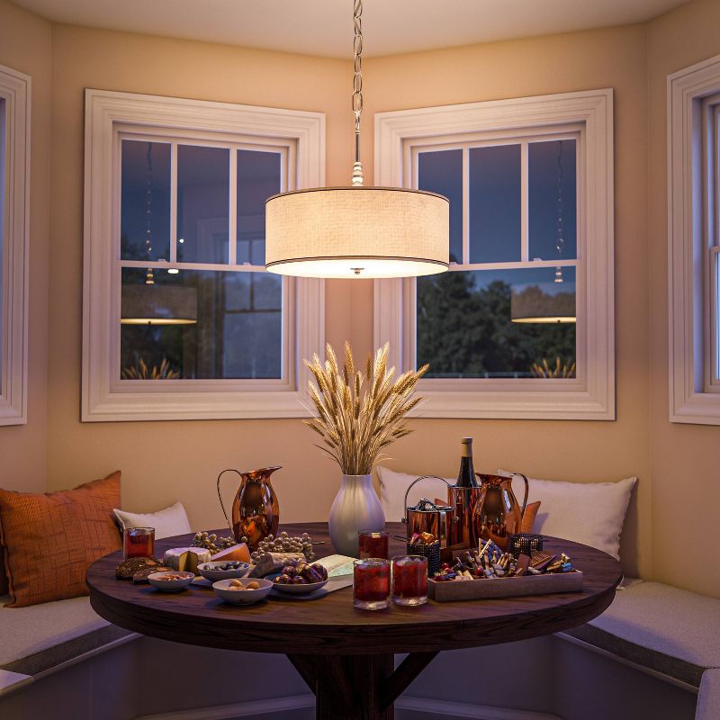 Kenroy Home Brushed Steel Finish Margot 3 Light Pendant