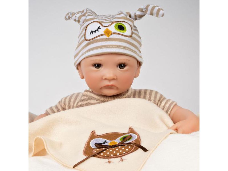 Paradise Galleries Hoot! Hoot! Baby Doll That Looks like a Real Baby, 16 inch Vinyl, Preemie Reborn Boy, Safety Tested for Age Kids 3+, 3-Piece Gift Set