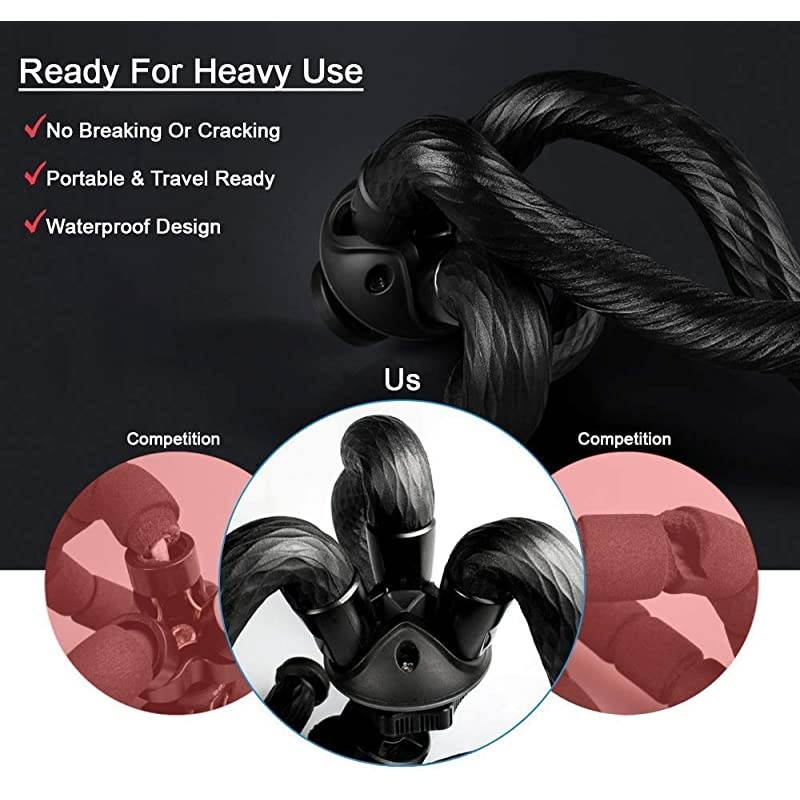 11" Mini Tripod Flexible Legs Camera Phone Stand Holder, Bluetooth Remote, Portable, Selfies, Video, Pan Tilt Head, Waterproof, Anti Crack, Compatible with iPhone & Android, DSLR