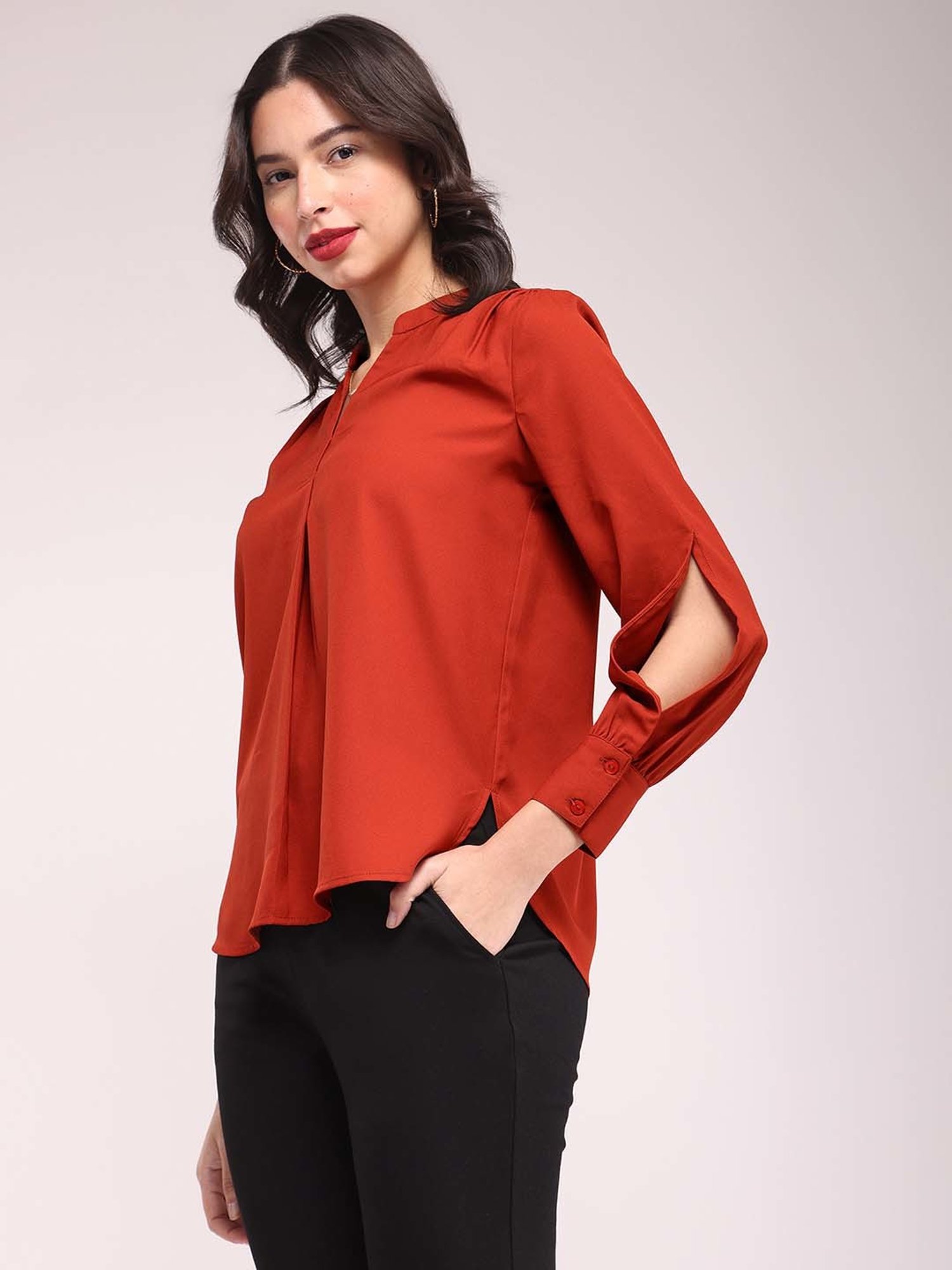 Fablestreet Rust Relaxed Fit Top