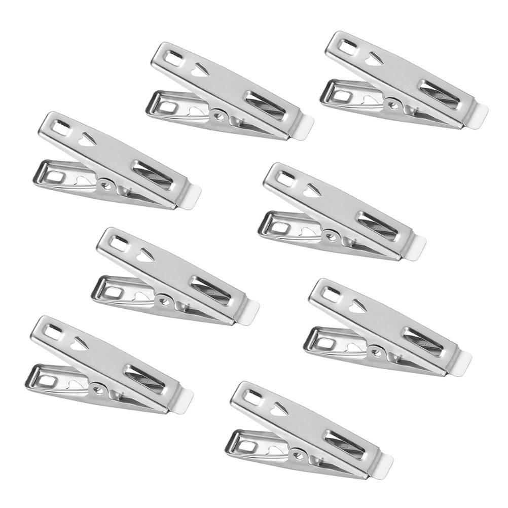 100PCS/Pack Stainless Steel Clothes Pins Windproof Antiskid Metal Clothes Clips Clothes Drying Hanger (5cm)
