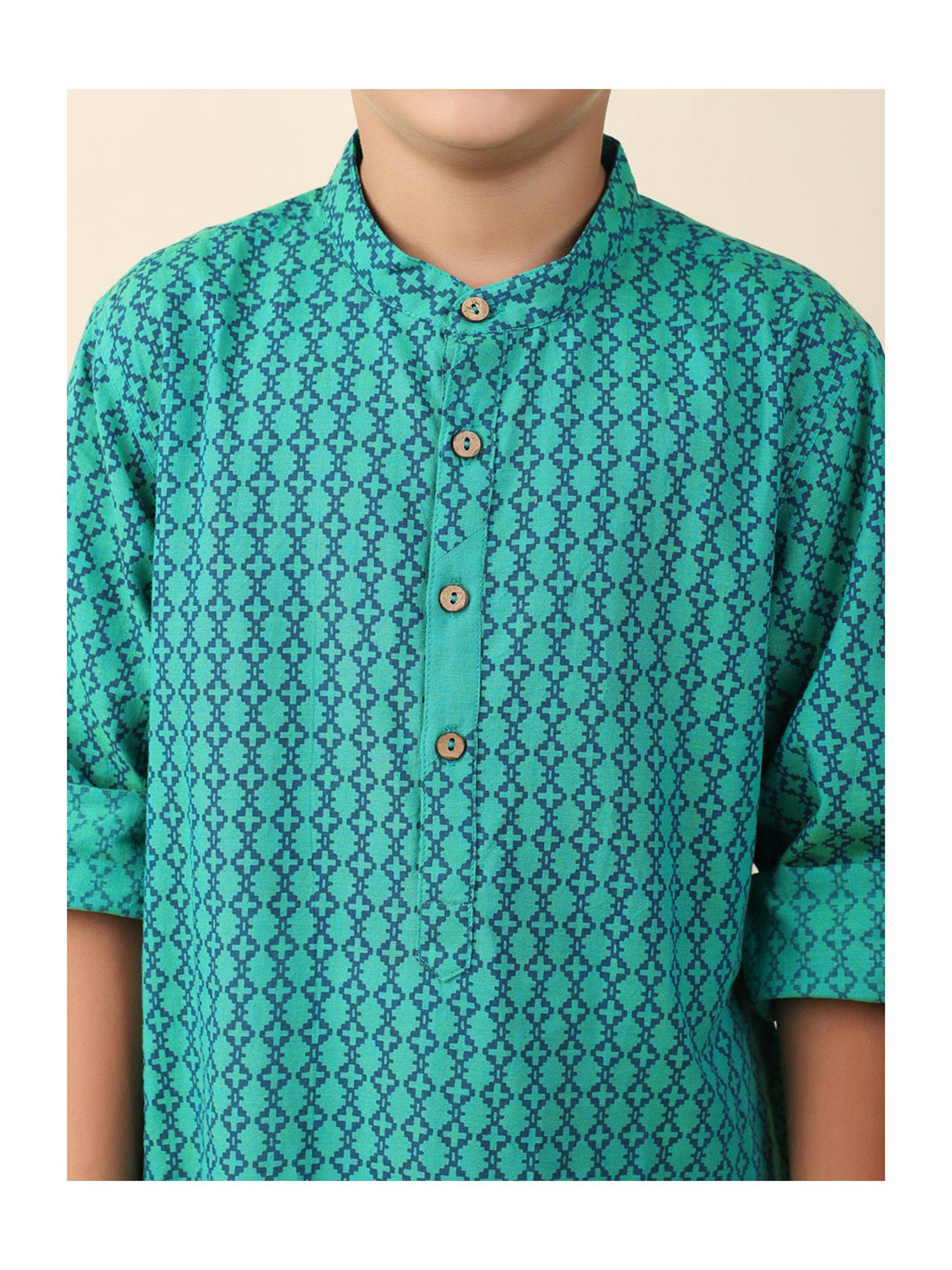 TABARD Kids Red Printed Full Sleeves Kurta