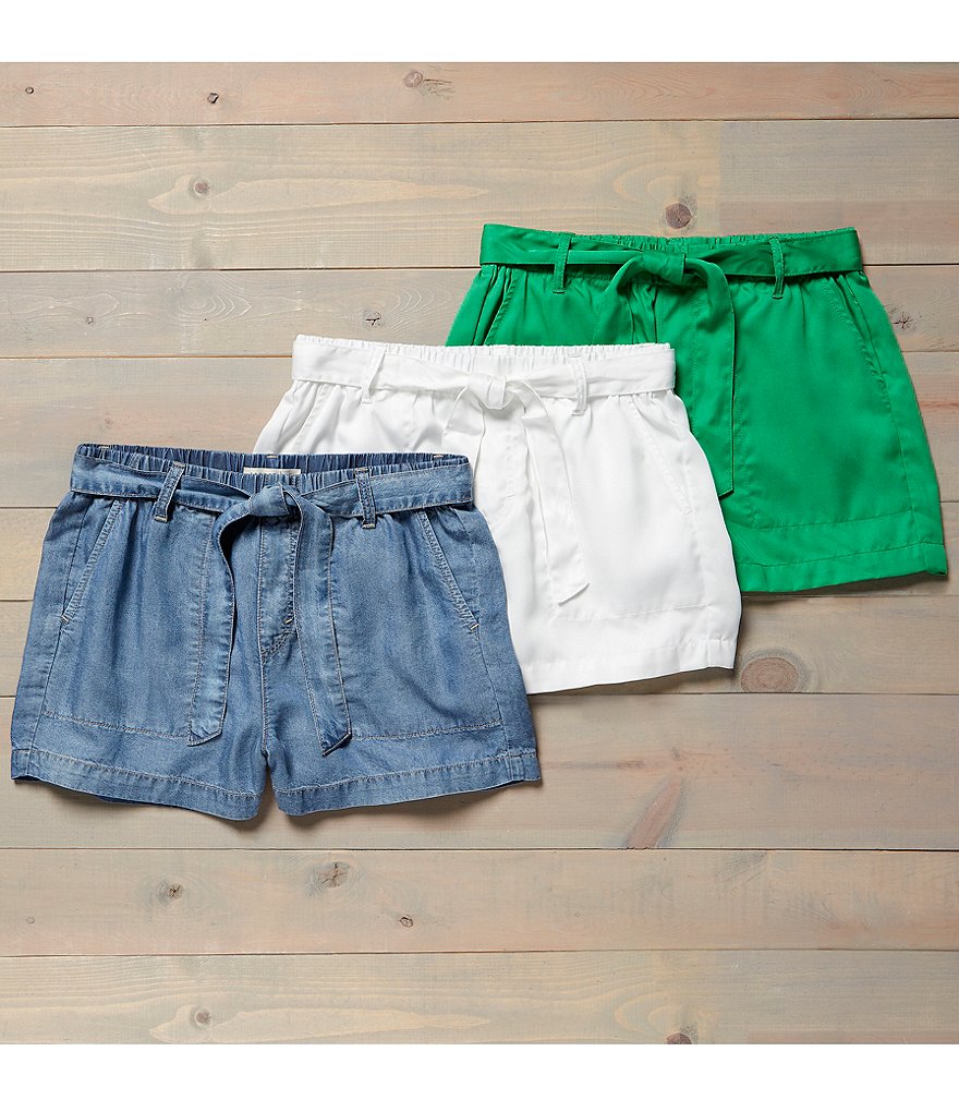 Copper Key High Rise Tie Front Tencel Shorts