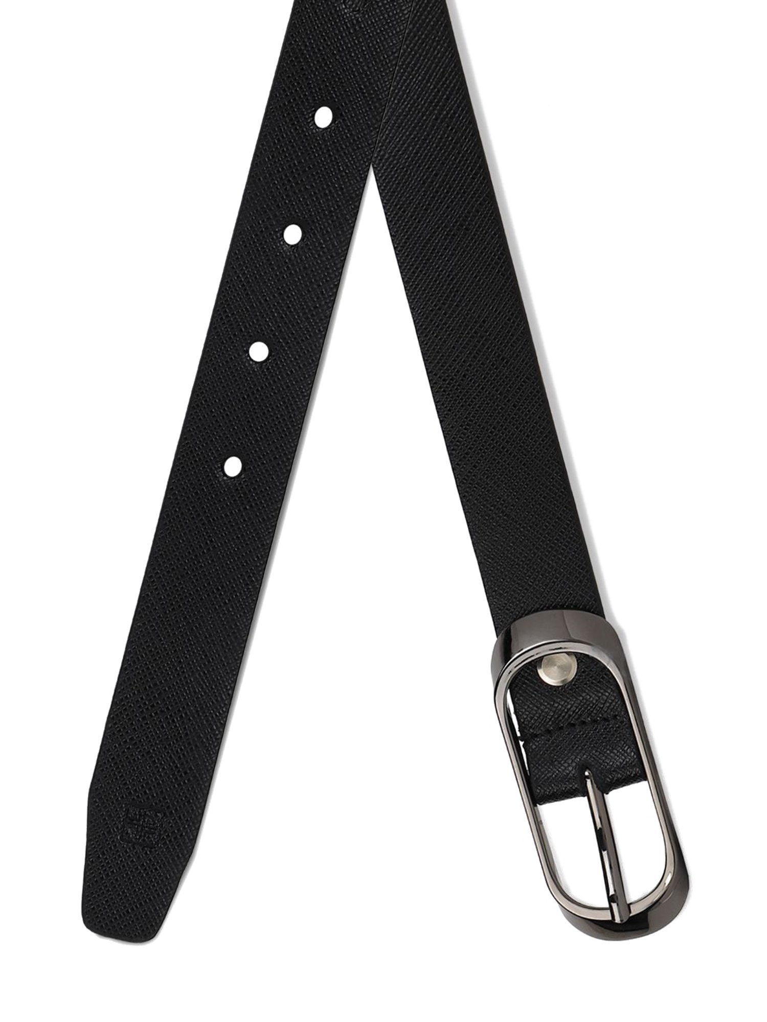 Carlton London Black Textured Formal Belt for Women