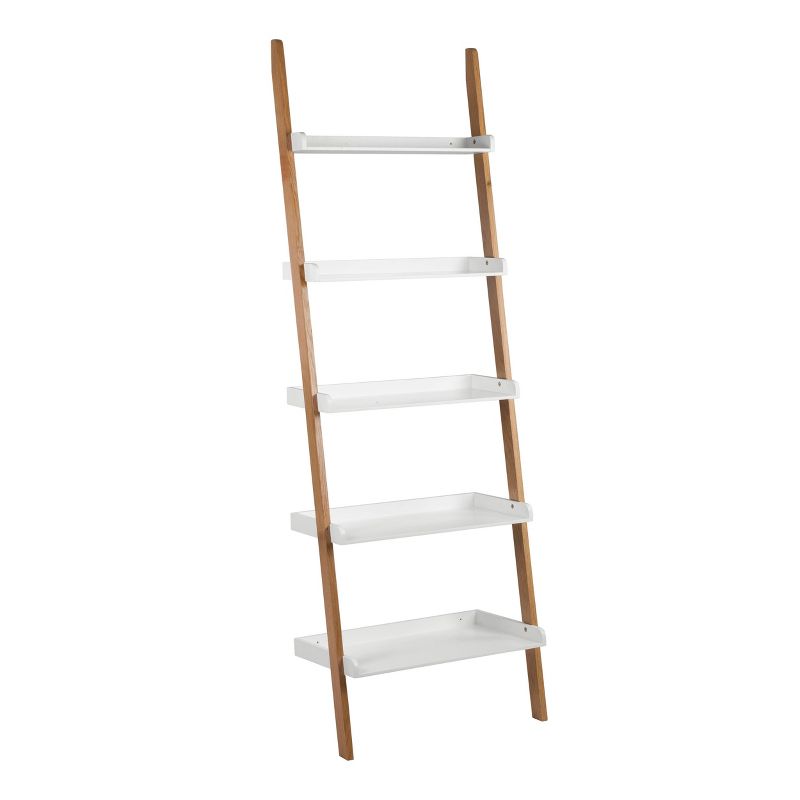 76" Remus Ladder Bookshelf Modern Oak and White - Universal Expert