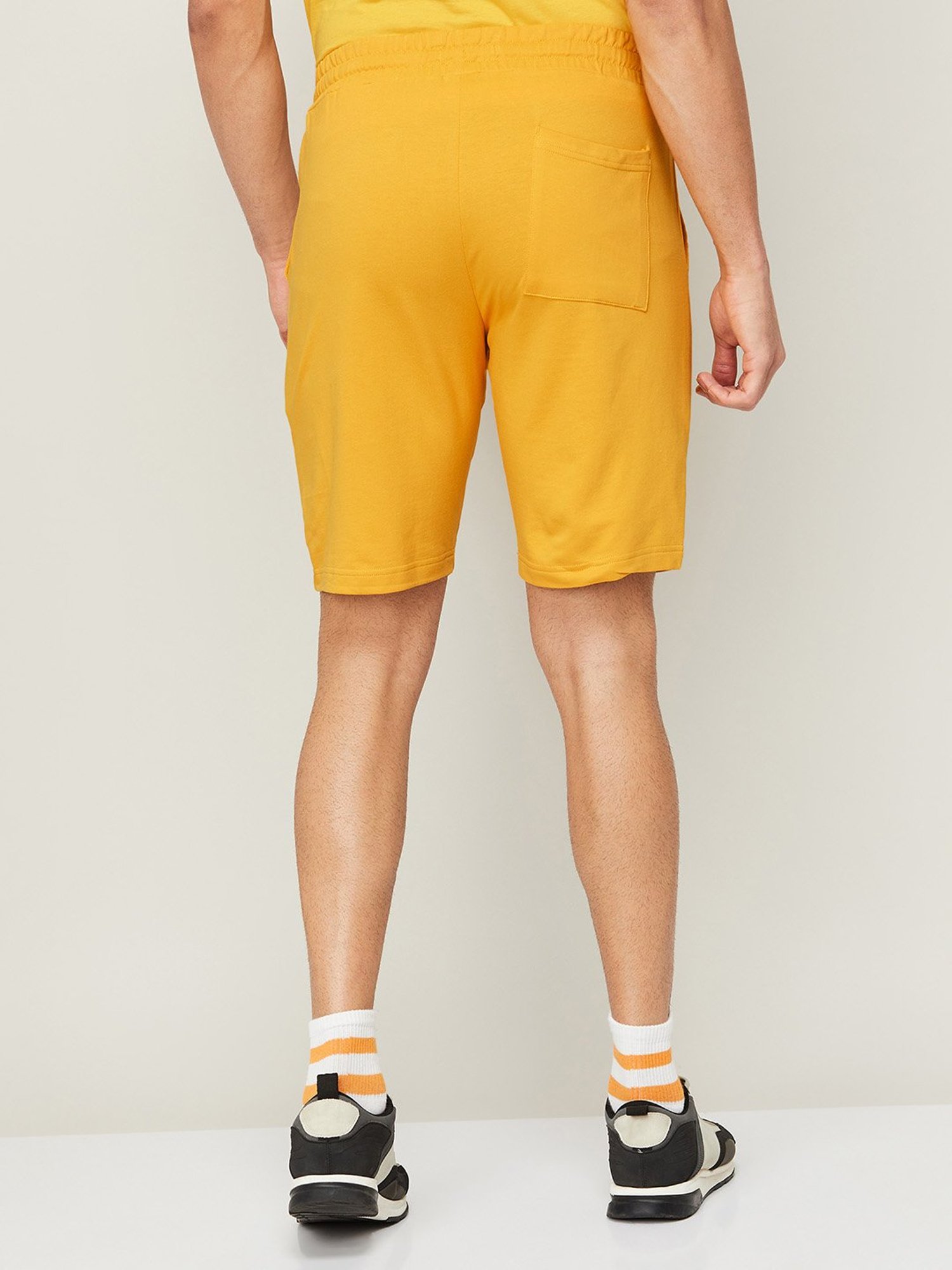 Adidas White Regular Fit Striped Sports Shorts