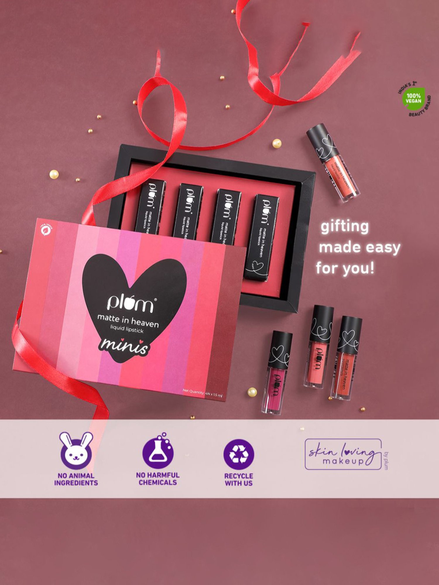 Plum Matte In Heaven Liquid Lipstick Minis - Set of 4