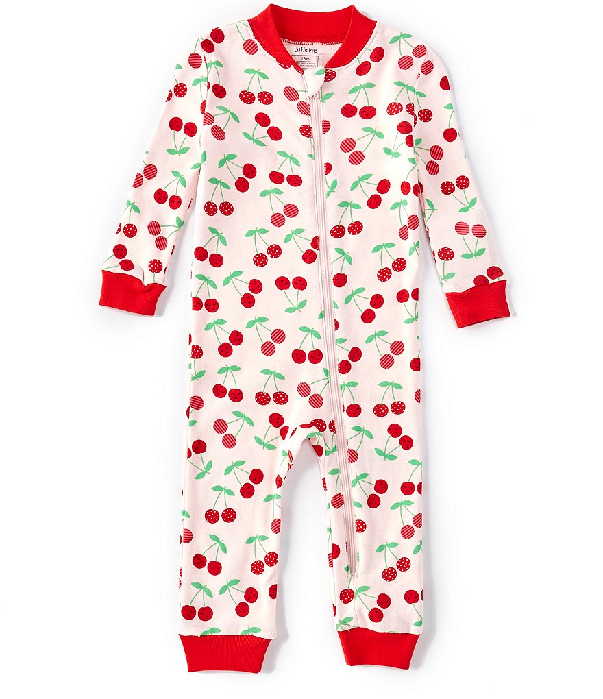 Little Me Baby Girls 12-24 Months Long-Sleeve Cherry Full-Zip Coverall