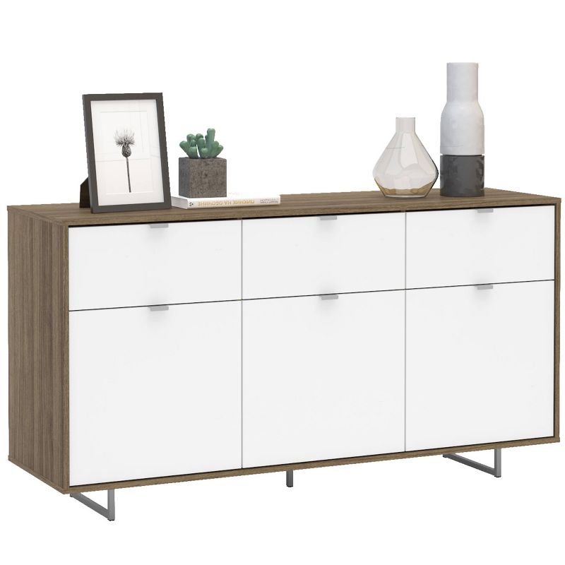 58" Hamilton Sideboard Walnut and White - Chique