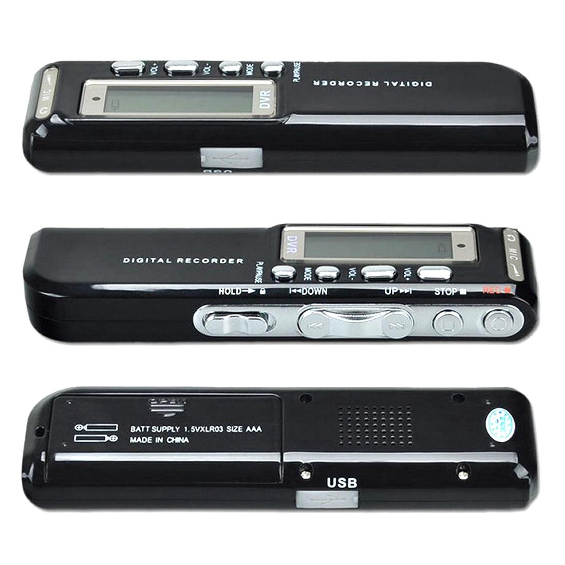 HSY SK-010 Muiti-function Best USB Digital Audio Voice Recorder 4GB Black