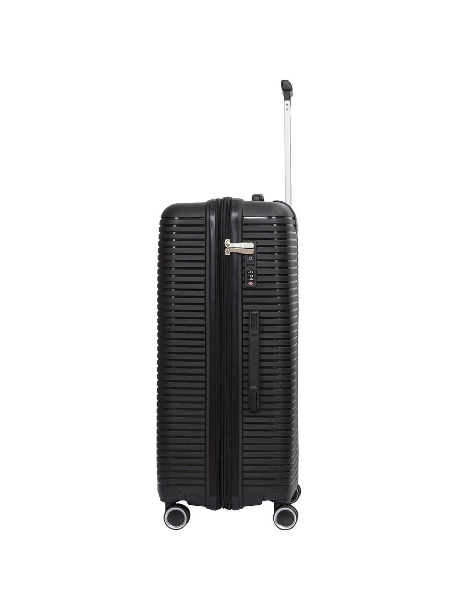 The Vertical Stellar Black Wheels 8 Medium Hard Cabin Trolley Bag