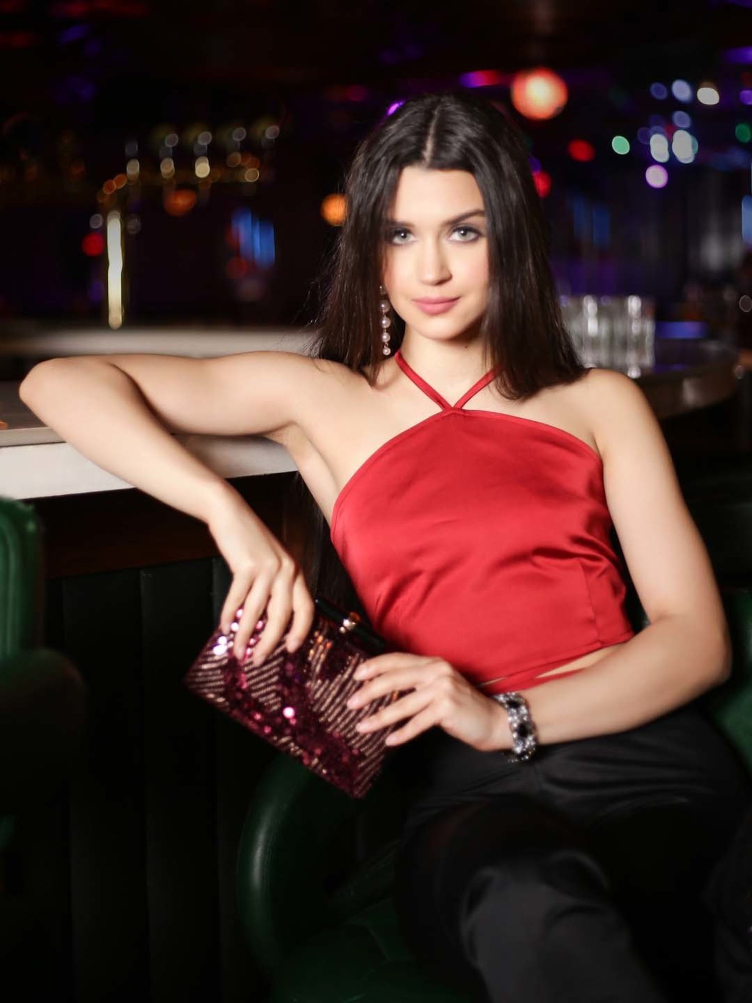 Sera Red Sleeveless Crop Top