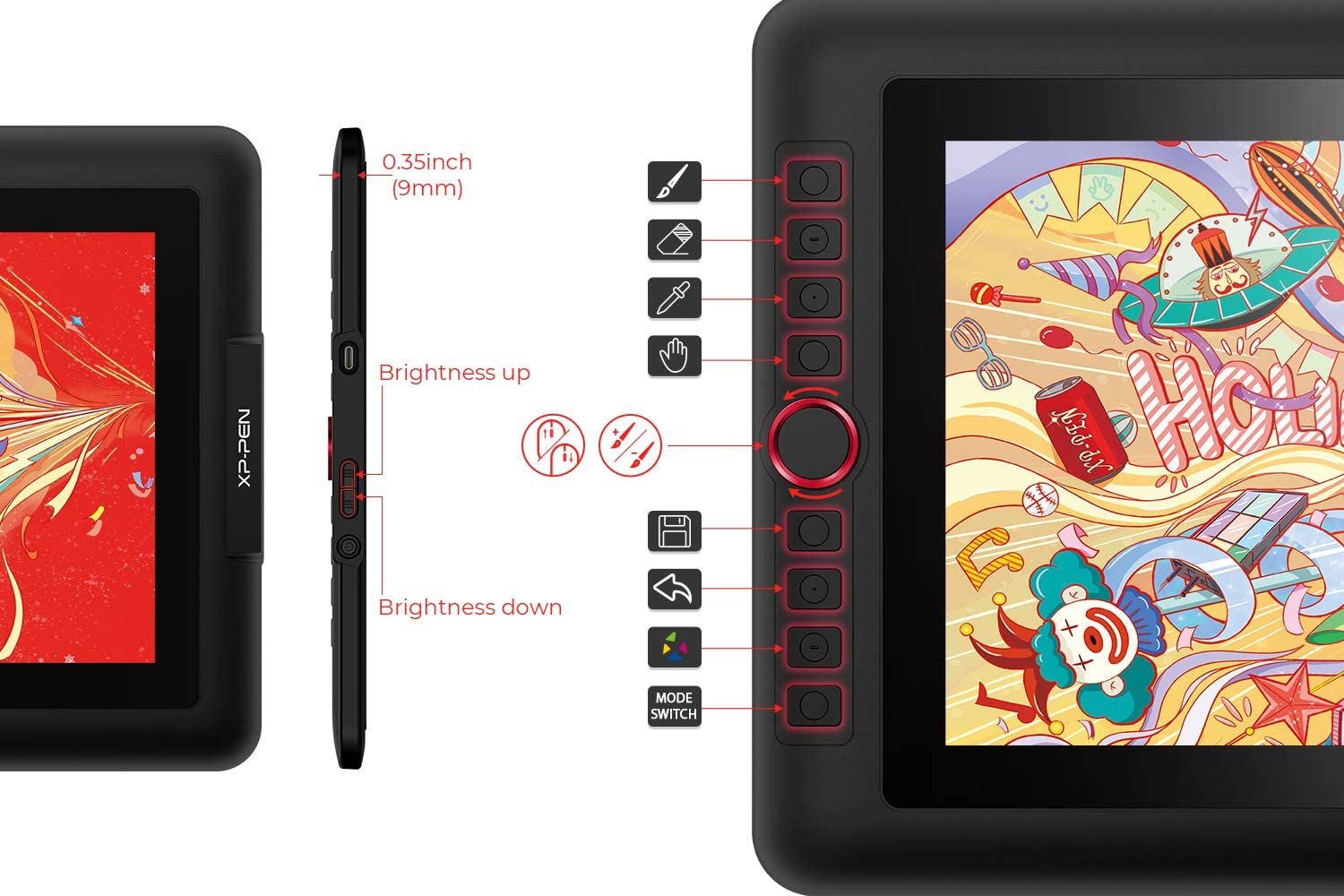 XP-PEN CR Artist13.3 Pro Drawing Monitor 13.3 Inch Drawing Tablet Full-Laminated Pen Display with Tilt Support Passive Pen and 123% sRGB