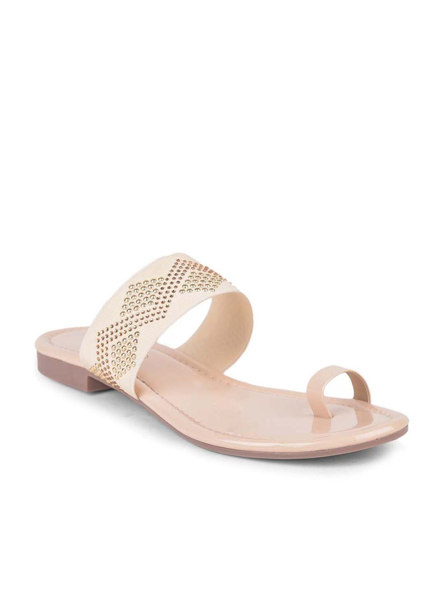 Salario Women's Cream Toe Ring Sandals