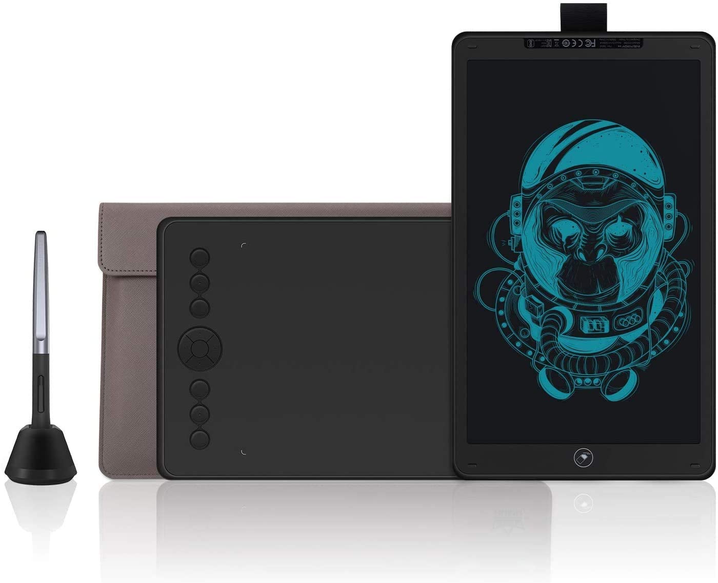 Huion Inspiroy Ink H320M Drawing Tablet, Dual-Purpose LCD Writing Tablet 8192 Pen Pressure Battery-Free Stylus Tilt Function Android Supported with Sleeve Bag (Quartz Black)