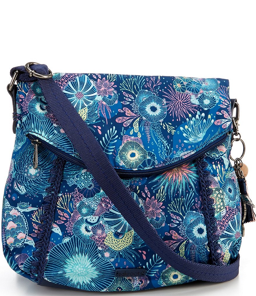Sakroots Artist Circle Floral Foldover Crossbody Bag