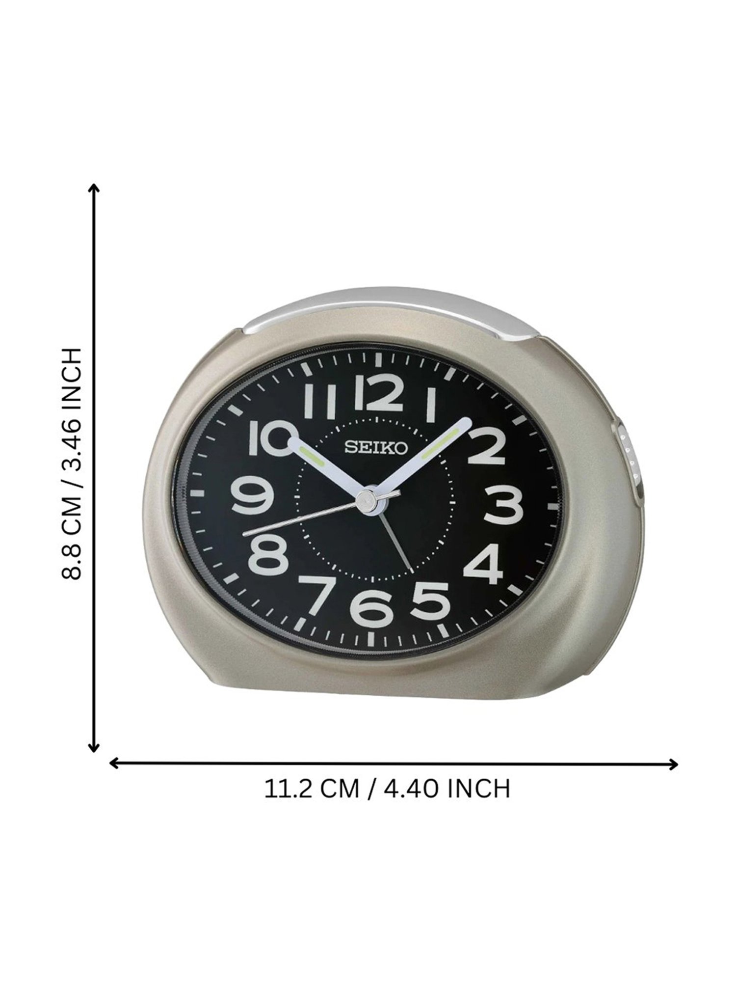 SEIKO elegant black & grey plastic table clock