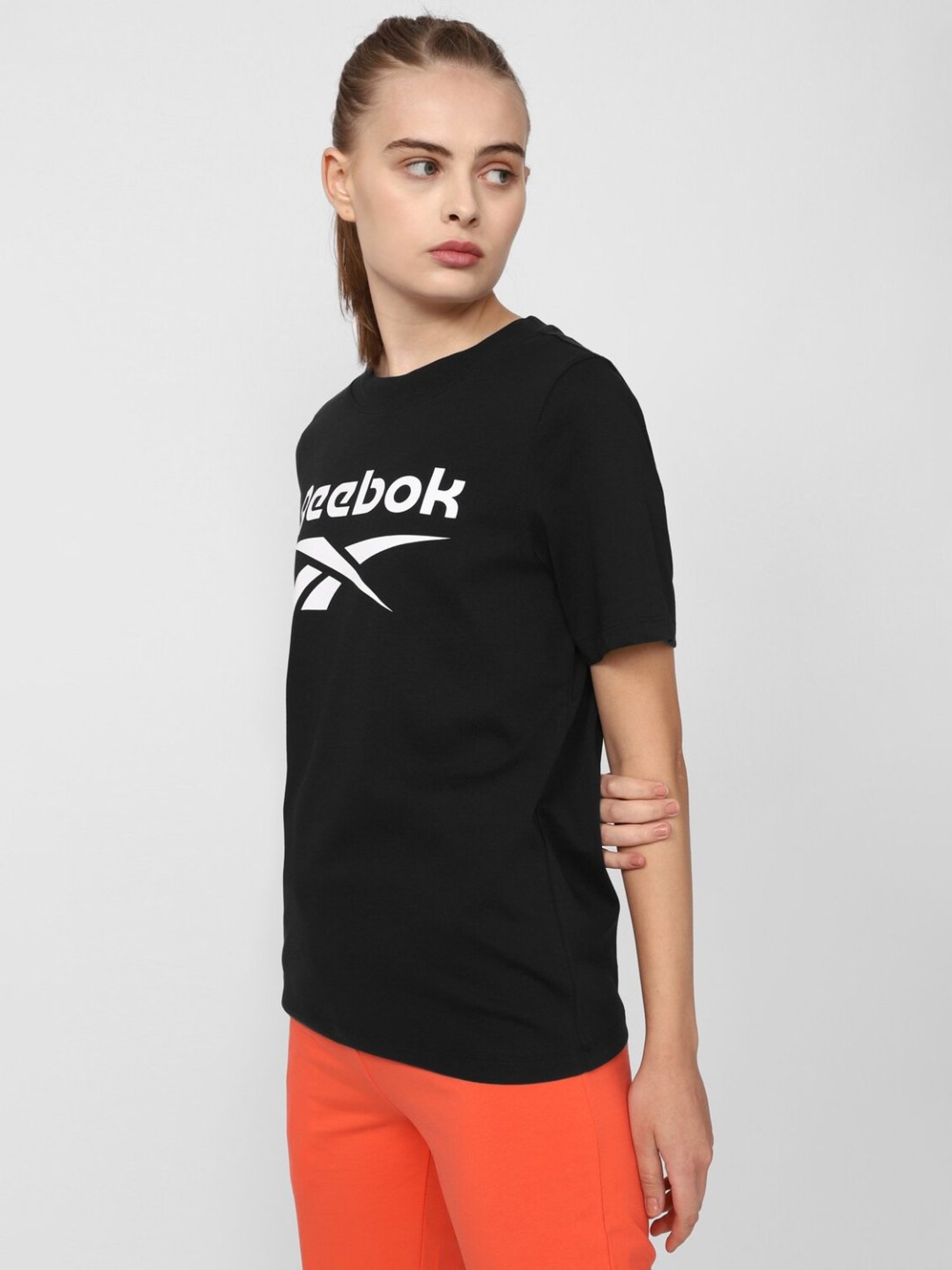 Reebok Black Printed T-Shirt
