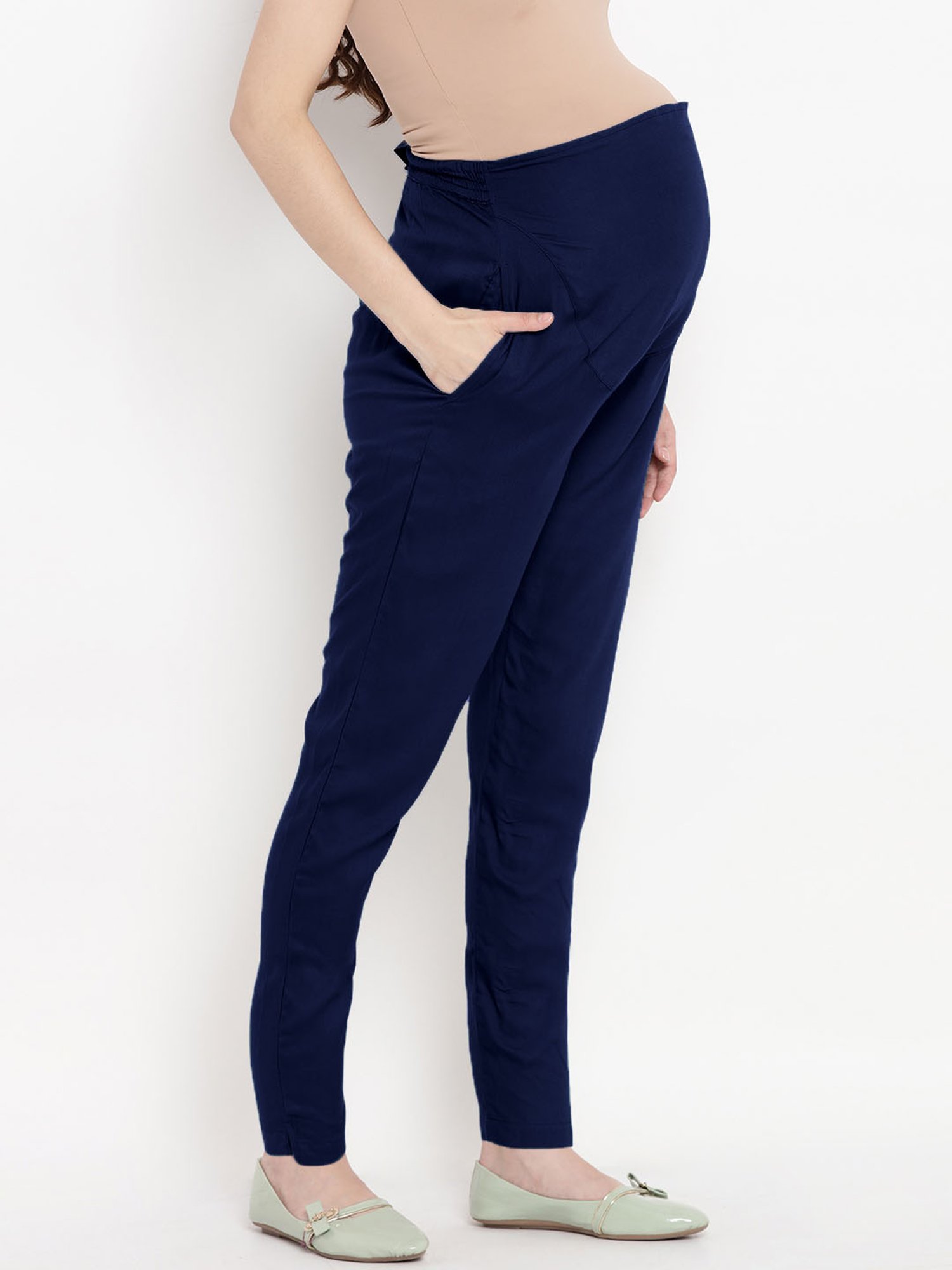Mine4Nine Navy Maternity Pants