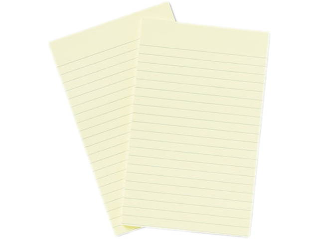 Post-it Notes 663-YW Original Notes, 5 x 8, Lined, Canary Yellow, 2 50-Sheet Pads/Pack