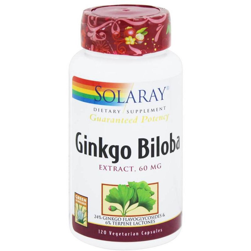Solaray Guaranteed Potency Ginkgo Biloba Extract 60 mg.  -  120 Count