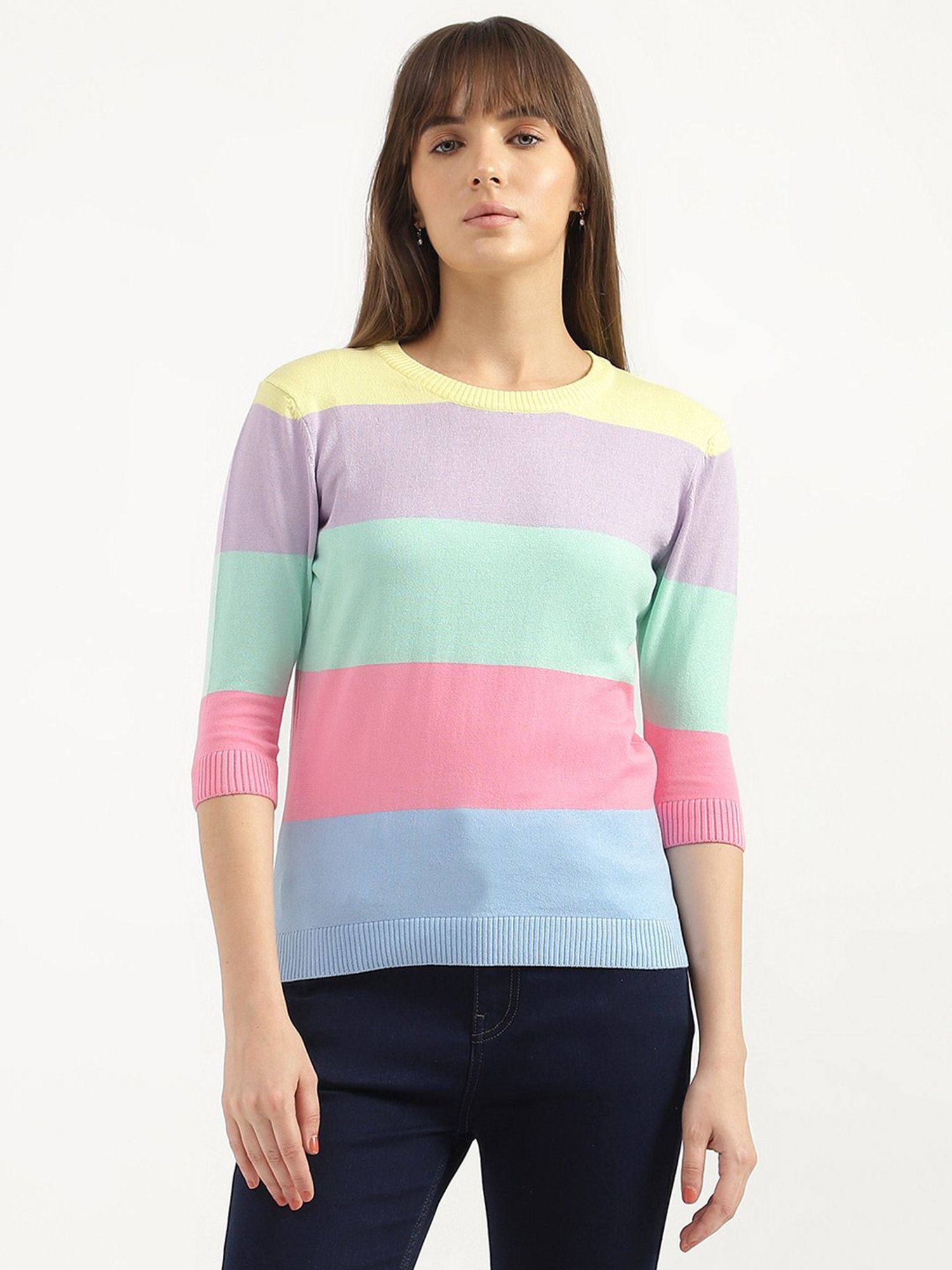 United Colors of Benetton Multicolor Cotton Striped Top