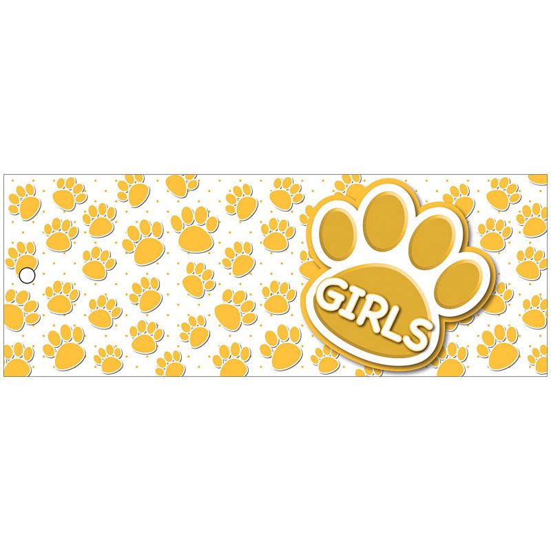 Ashley Productions ASH10732 Girls Pass, Laminated, 9" x 3.5", Gold Paws Print