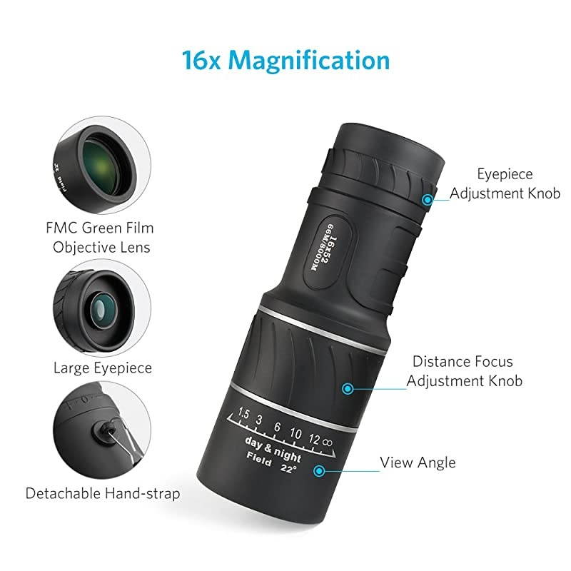 Monocular Dual Focus Optics Zoom Telescope Day amp Low Night Vision for Birds WatchingWildlifeHuntingCampingHikingTourismArmoringLive Concert 66m 8000m