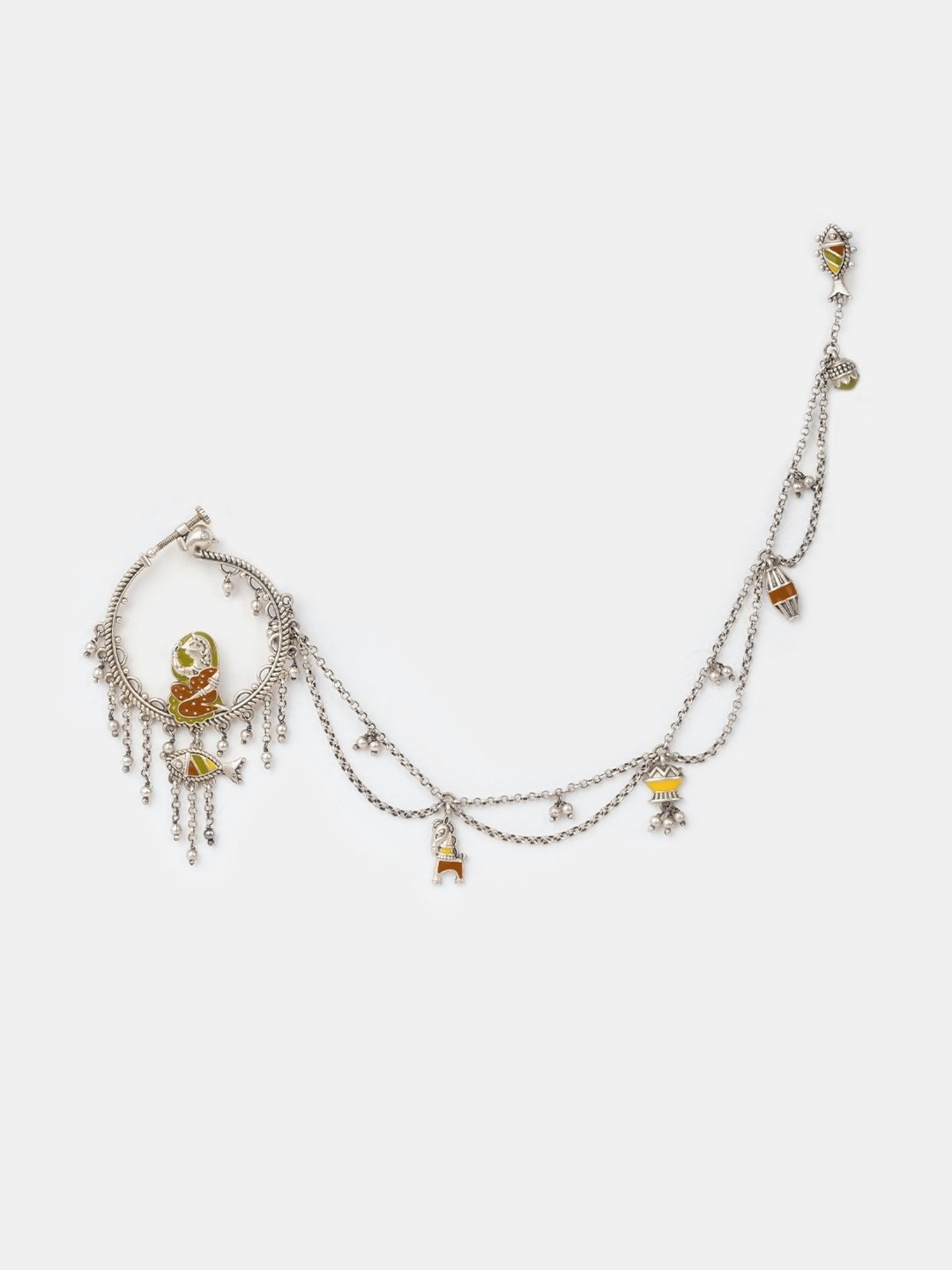 Zavya 92.5 Sterling Silver Floral Nosepin for Women