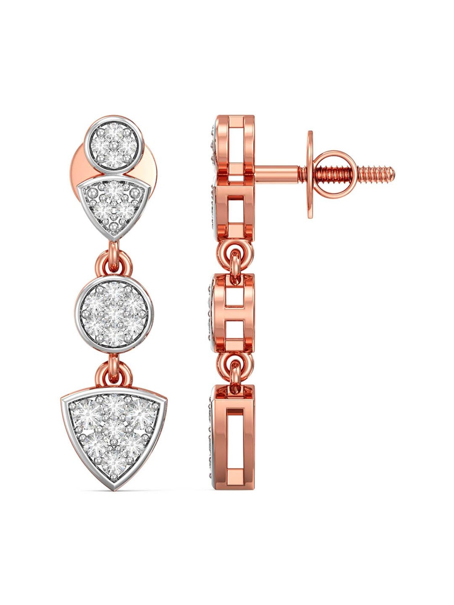 Joyalukkas 18k Rose Gold & Diamond Drop Earrings for Women