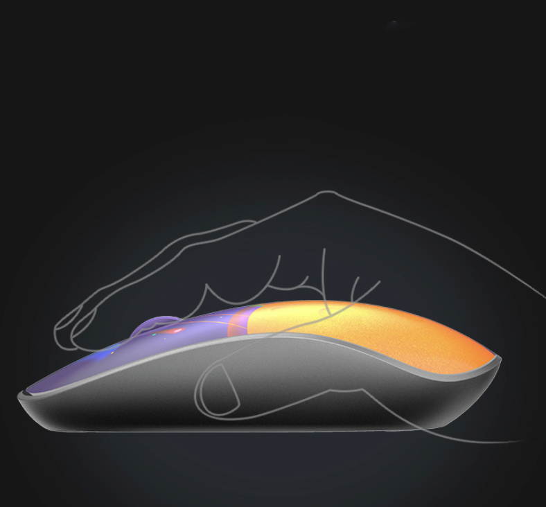 Rapoo M200  Ergonomic Design, Ultra-thin and Portable Colorful Exterior 2.4GHz Wireless Quiet Clicking Mouse For Office And Game - Blue