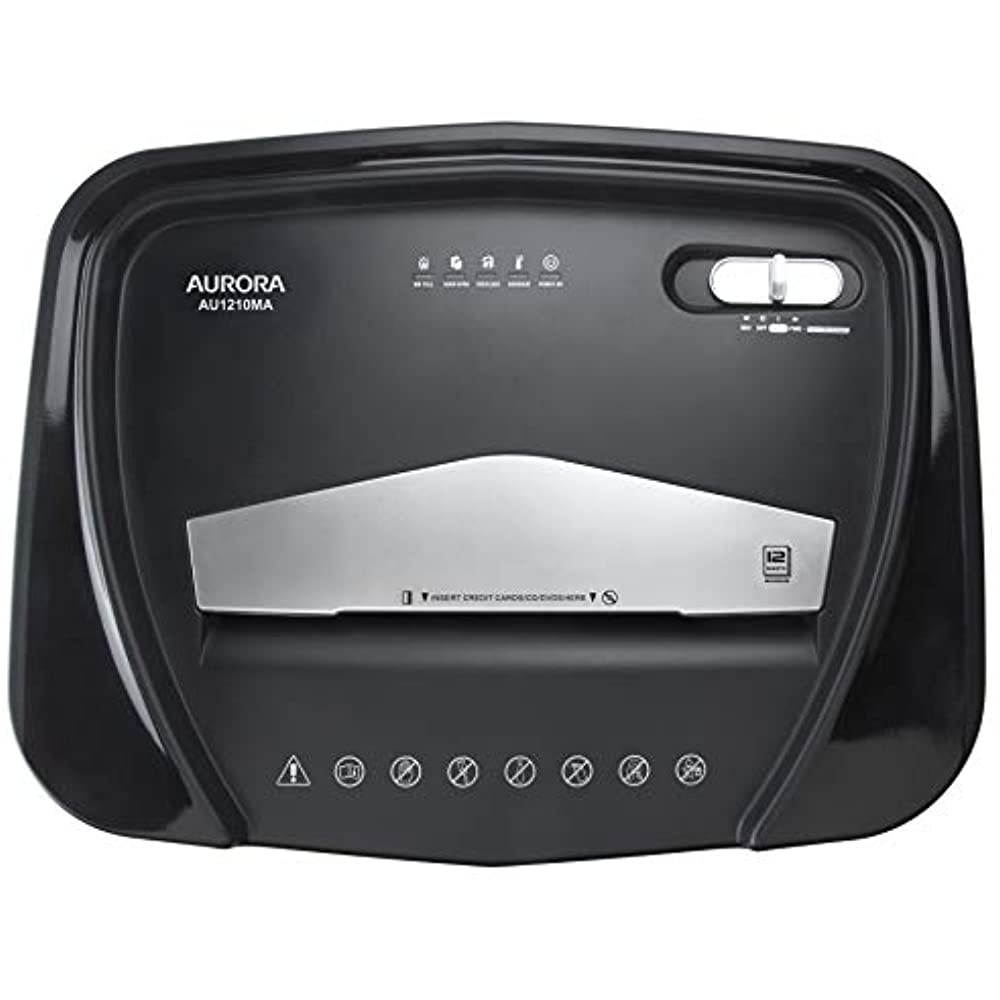 Aurora AU1210MA Professional Grade High Security 12-Sheet Micro-Cut Paper/ CD and Credit Card Shredder/ 60 Minutes Continuous Run Time