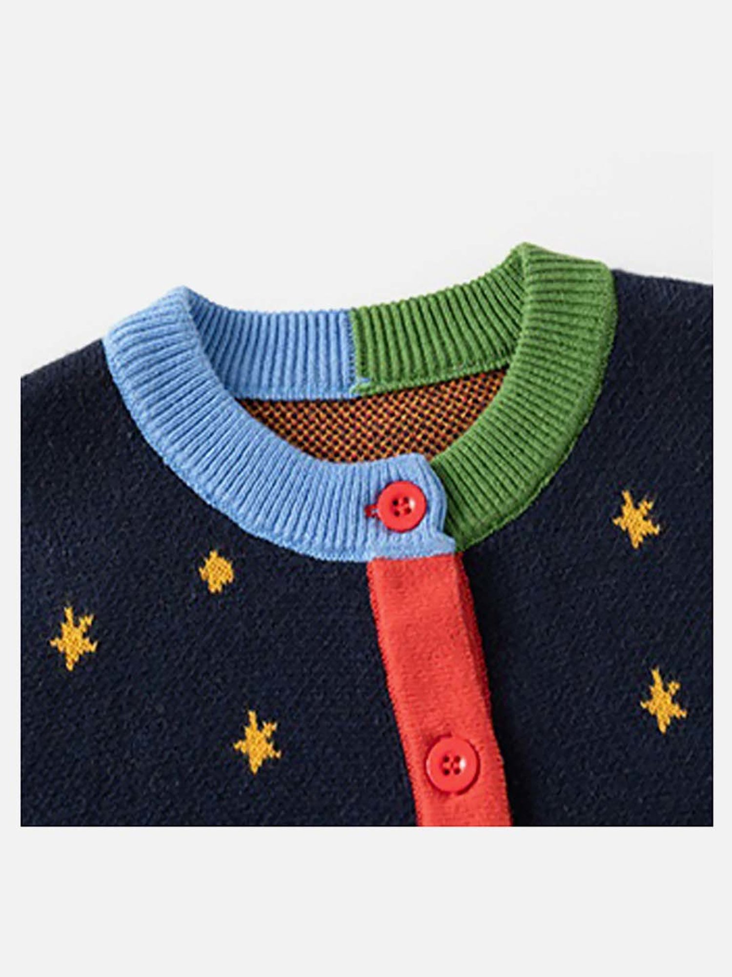 Little Surprise Box Kids Navy Printed Full Sleeves Cardigan