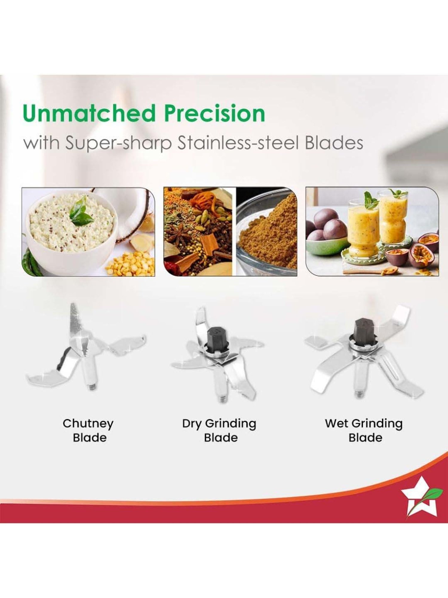 Wonderchef Galaxy 1000W Mixer Grinder with 100% Copper Motor & 4 Stainless Steel Jars (Black & Grey)