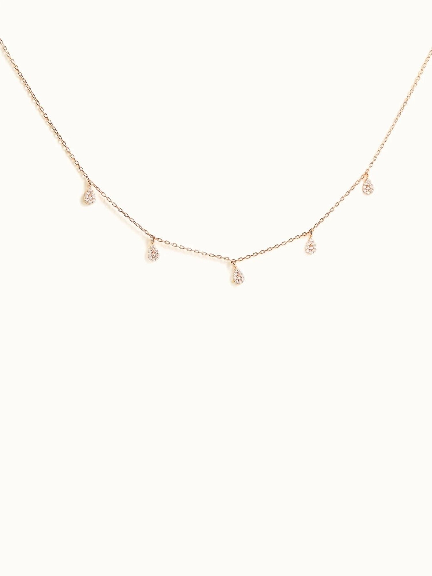 Mabel 92.5 Sterling Silver Rose Gold-Plated Pear Dangles Charm Necklace