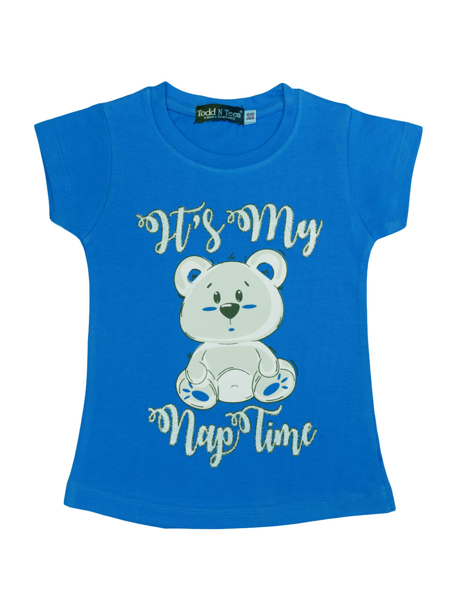 Todd N Teen Kids Blue Cotton Printed T-Shirt & Capris