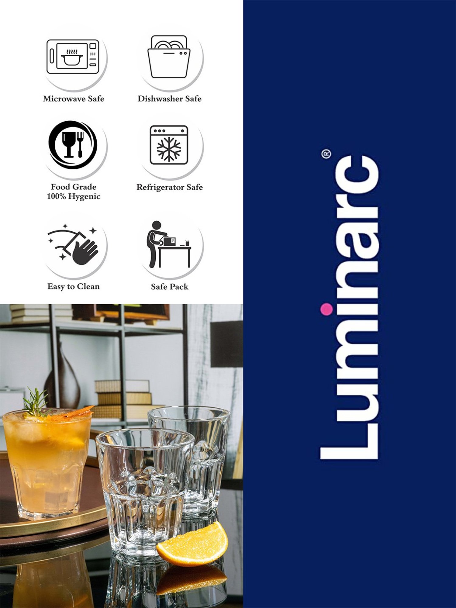 Luminarc Transparent Glass Everyday Glasses - Set of 6 (270ml)