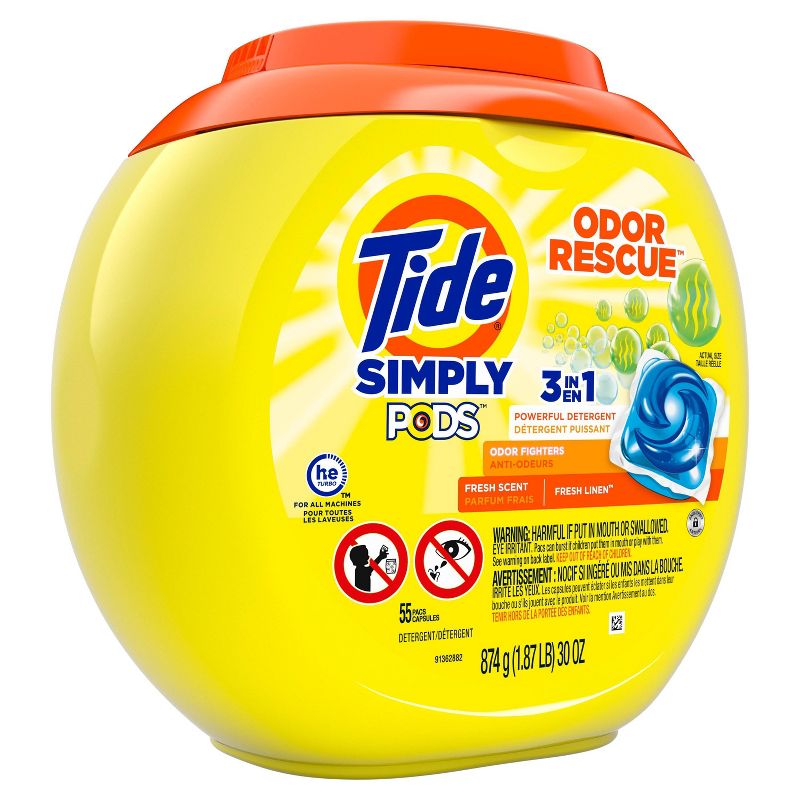 Tide Simply Pods Laundry Detergent with Bleach Alternative - 55ct