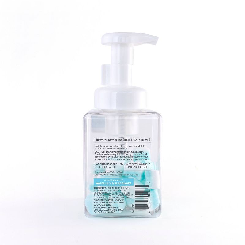 SASSY Refillable Foaming Handwash - Refreshing Scent of Water Lily & Blue Ginger - 0.5oz