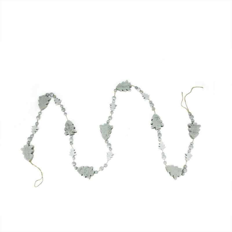 Napa Home and Garden 6' x 2" Unlit Gray Weathered Beaded Christmas Garland