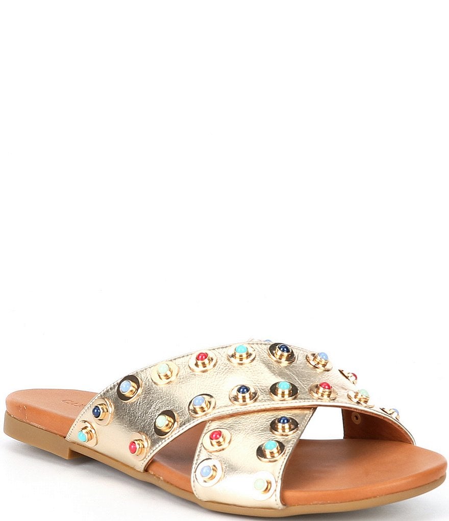 Carvela Koncern Leather Colorful Studded Detail Sandals