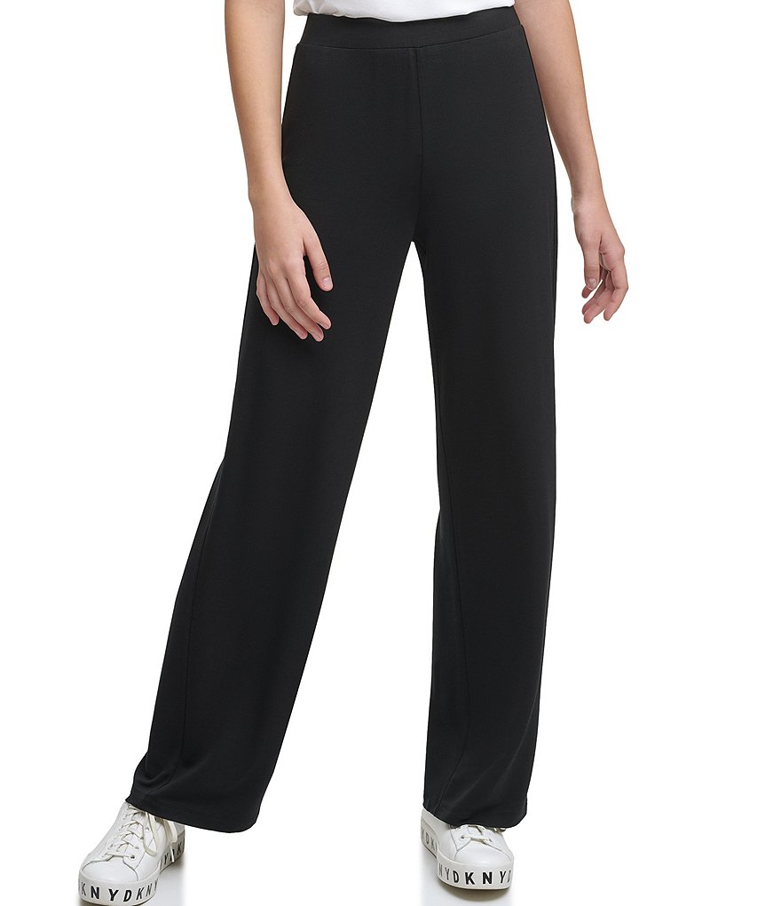 DKNY Luxe Knit Jersey Wide-Leg Pants