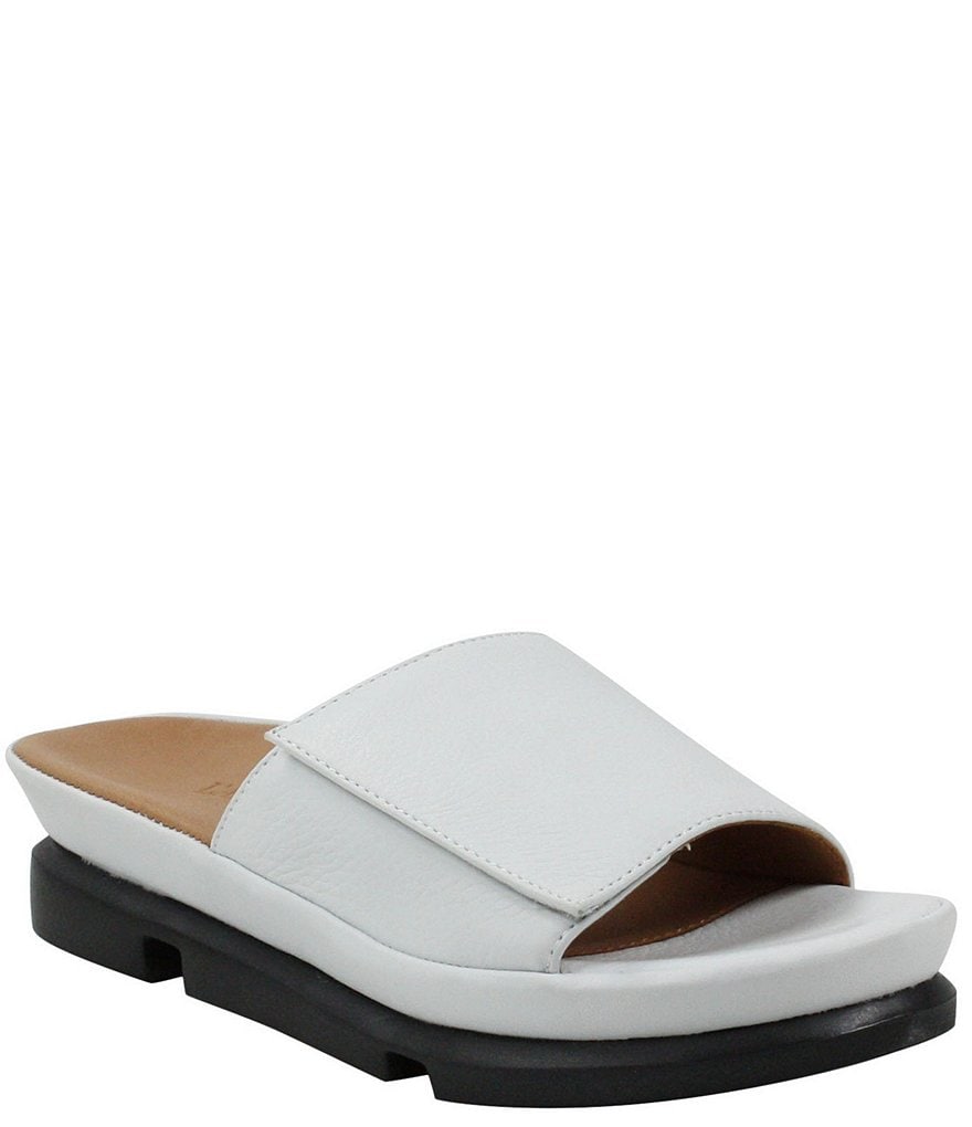 L'Amour Des Pieds Vester Leather Wedge Slides